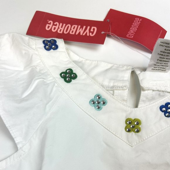 Gymboree Girl Fashion Flower Polka Dot Cuff Capri Pant & Ruffle Top Size 5 - Picture 5 of 6